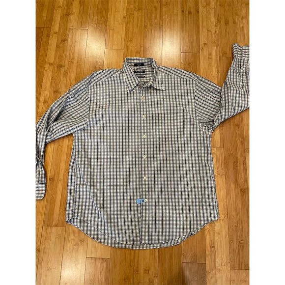 Nautica Other - Nautica Men's Plaid Dress Shirt Blue XL Long Sleeve Button-Down